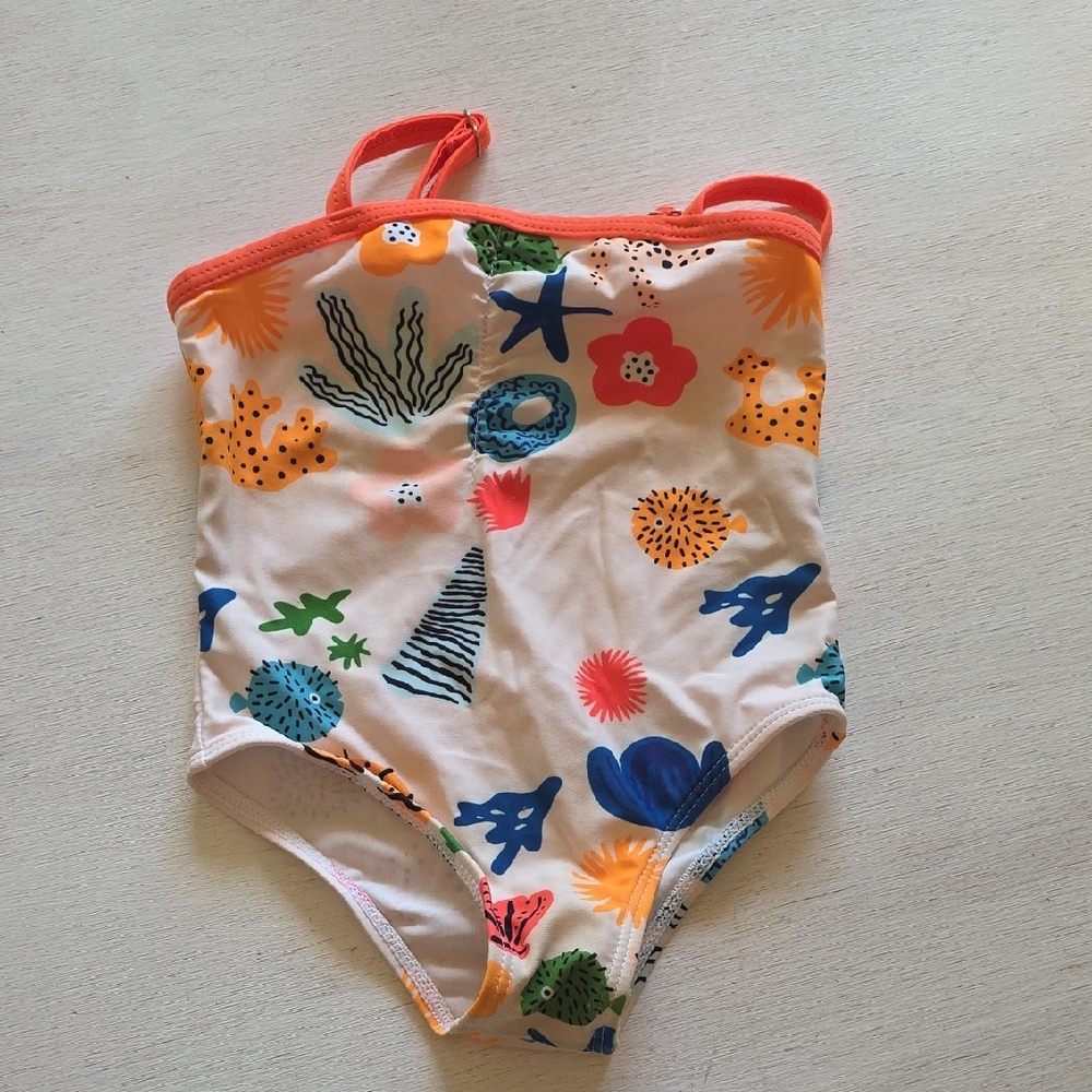 PatPat Kids Swim‎ One Piece - Orange and Blue Fun